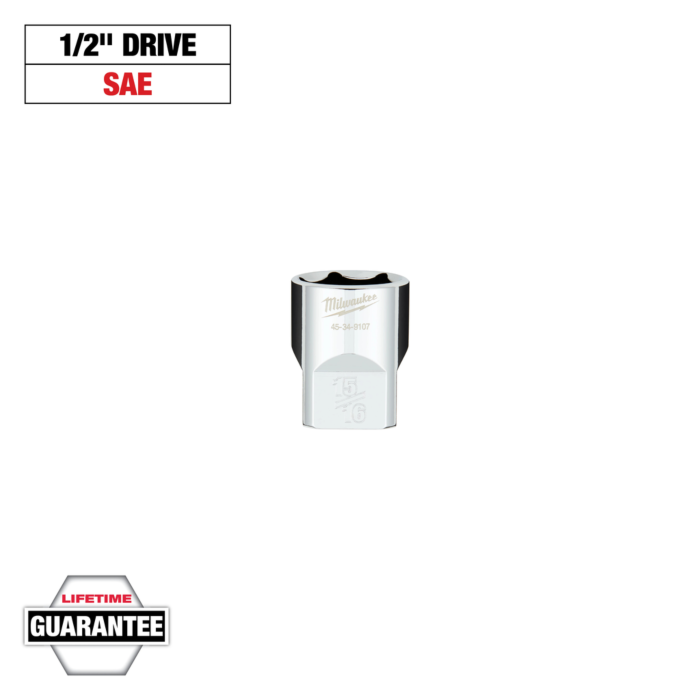 Milwaukee 1/2" Drive 15/16" SAE 6-Point Socket with FOUR FLAT™ Sides