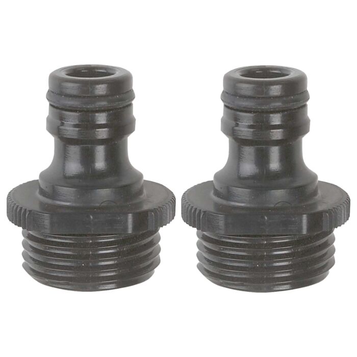 Gilmour 829084-1002 Hose End Adapter, 3/4 in, Male x Female, Polymer, Black