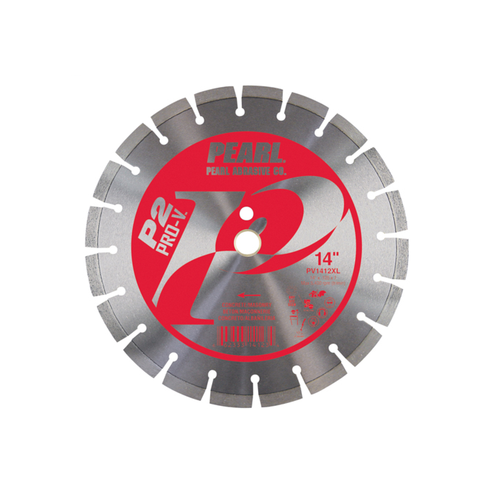 P2™ Pro-V™ Concrete and Masonry Dry - 14 x .125 x 20mm Pearl P2 Pro-V™ Concrete & Mansory Blade, 12mm Rim
