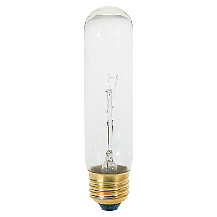 Satco 25 Watt T10 Incandescent - Clear - 2000 Average rated hours - 200 Lumens - Medium base - 120 Volt - Carded