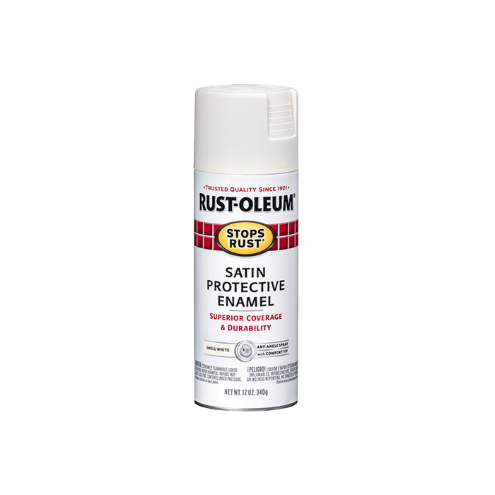 Stops Rust® Spray Paint and Rust Prevention - Protective Enamel Spray Paint - 12 oz. Spray - Satin Shell White