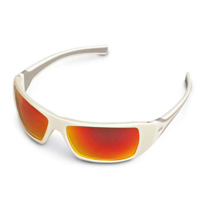 STIHL White Ice Safety Glasses (Orange Mirror Lens)
