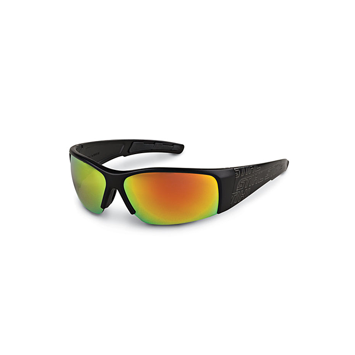 STIHL Black Wrap Around Safety Glasses (Gold Mirror Lens)