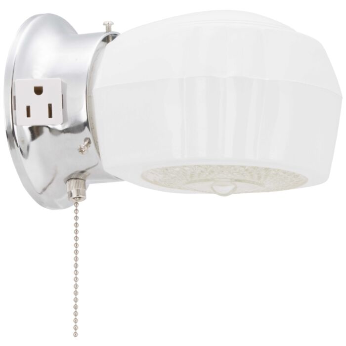 Boston Harbor Bracket Wall Light Fixture, 60 W, 1-Lamp, A19 or CFL Lamp, Steel Fixture, Chrome Fixture