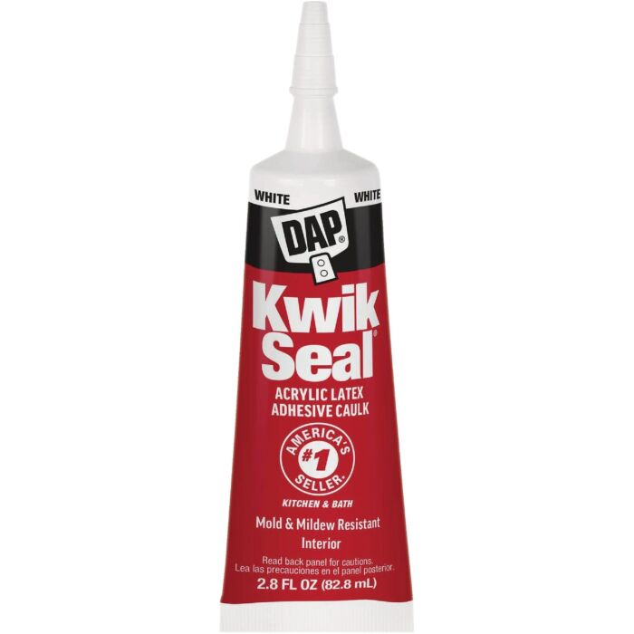 DAP Kwik Seal Kitchen & Bath Adhesive Caulk (White) 2.8 oz