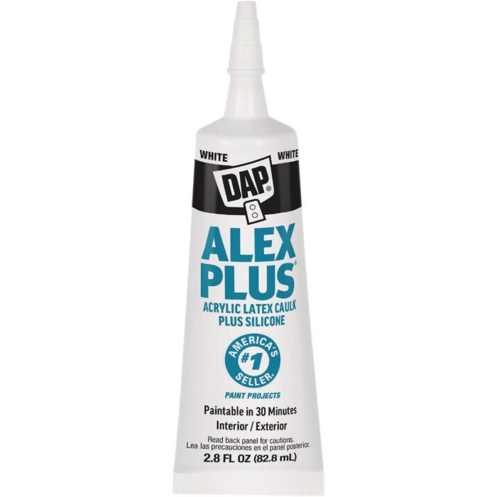 DAP Alex Plus All-Purpose Siliconized Acrylic Latex Caulk (White) 2.8 oz