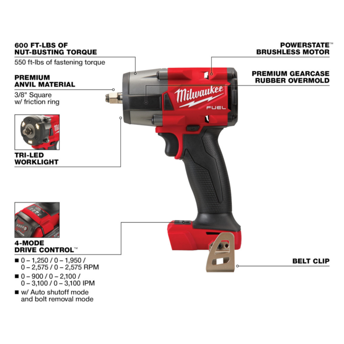 20-60代 人気ファッションブランド Milwaukee M18 FUEL™ 3/8 Mid-Torque Impact Wrench w/ Friction スーツ・フォーマル・ドレス