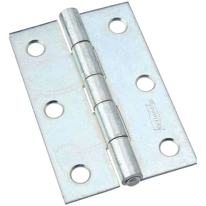 National Hardware N146-365 Utility Hinge, 3 in W Frame Leaf, 0.065 in Thick Frame Leaf, Aluminum/Cold Rolled Steel, Zinc