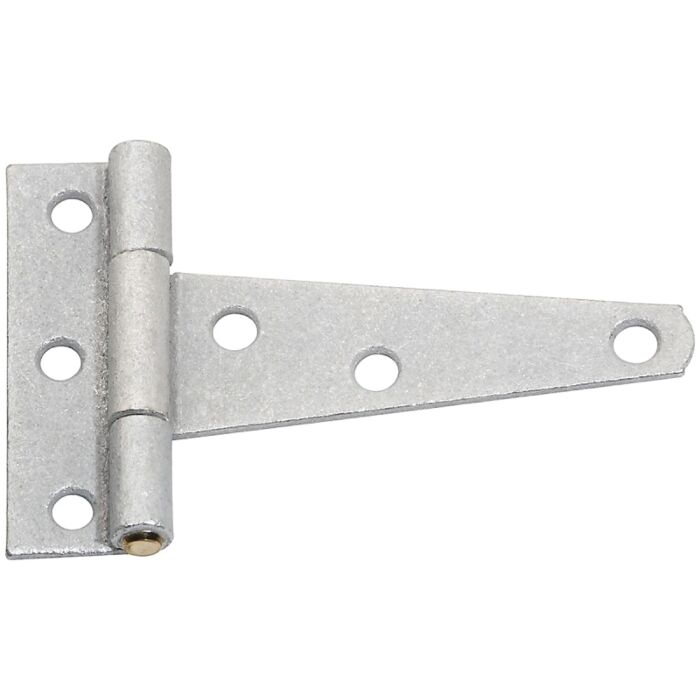 National Hardware N128-801 T-Hinge, 2-1/2 in W Frame Leaf, 4 in H Frame Leaf, Steel, Galvanized, 8 lb