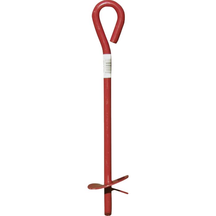 Midwest Air Tech Steel Screw-In Earth Anchor (Red) 3 in. x 15 in.