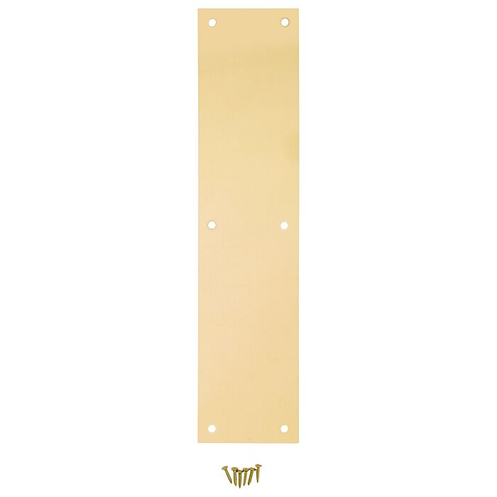 National Hardware N270-500 Push Plate, Brass, Steel, 15 in L, 3-1/2 in W