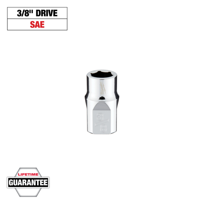 Milwaukee 3/8" Drive 3/8" SAE Socket with FOUR FLAT™ Sides