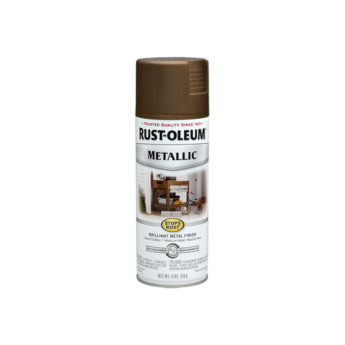 Rust-Oleum Stops Rust® - Metallic Spray Paint - 11 oz - Antique Brass