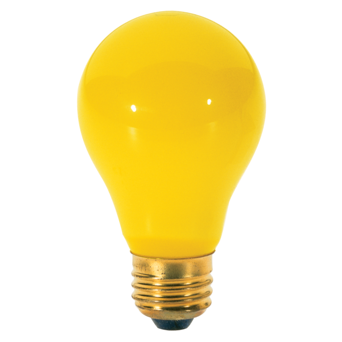 Satco 60 Watt A19 Incandescent - Yellow - 2000 Average rated hours - Medium base - 130 Volt - 2/Pack