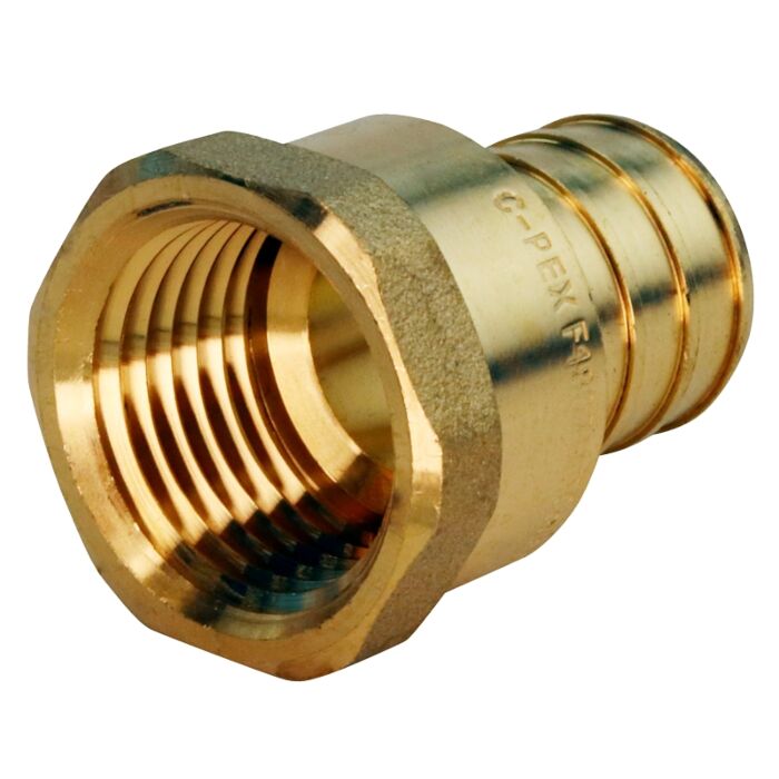 Apollo APXFA3412 Pipe Adapter, 3/4 x 1/2 in, Barb x FPT, Brass, 200 psi Pressure