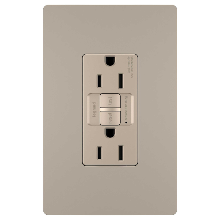 Pass & Seymour radiant® Tamper-Resistant 15A Duplex Self-Test GFCI Receptacles with SafeLock® Protection, Nickel