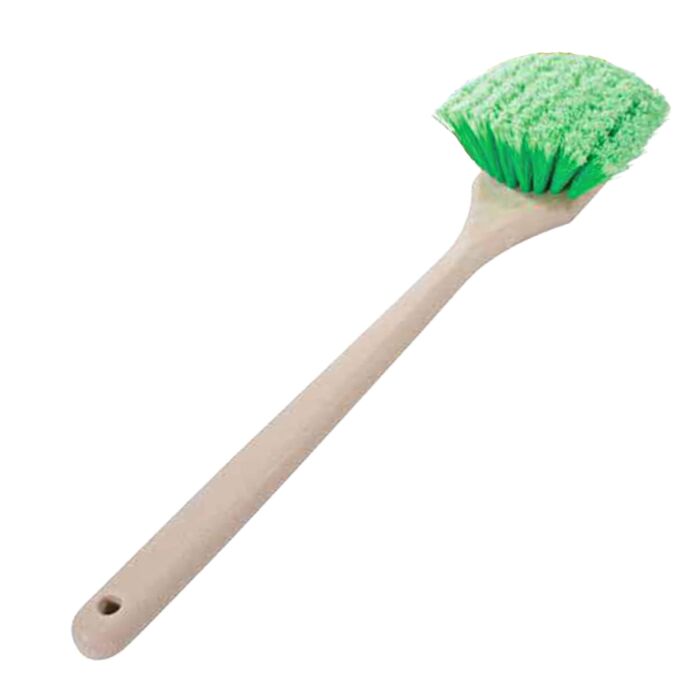 Magnolia Brush Short Handle 20 in Fender Brush with Green Flagged Plastic Bristles