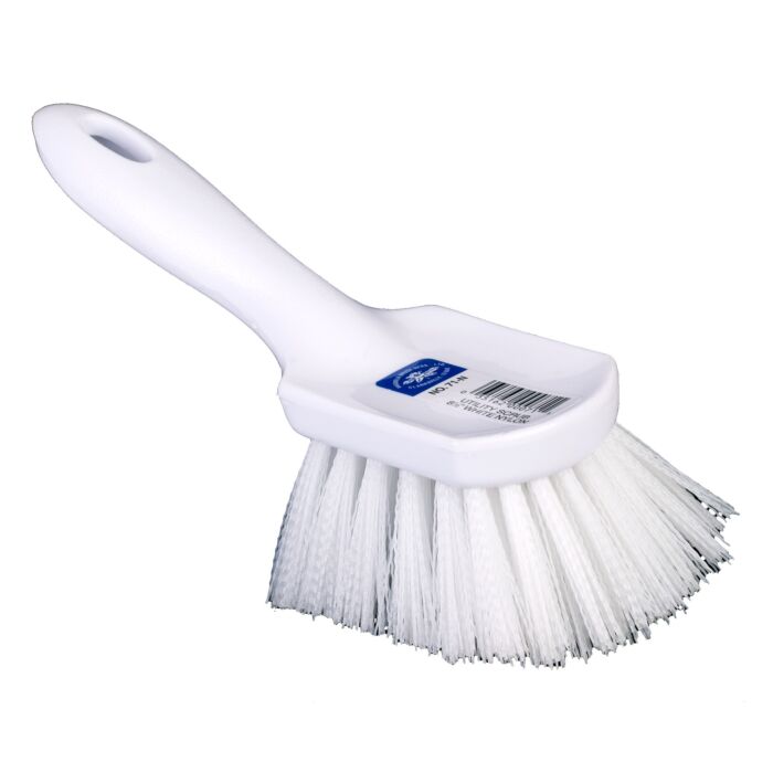 Magnolia Brush Short Handle 8-1/2 in Fender Brush with White Nylon Bristles