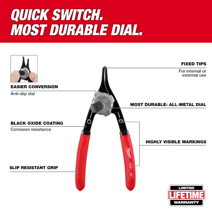 MIlwaukee 9PC Snap Ring Pliers Set