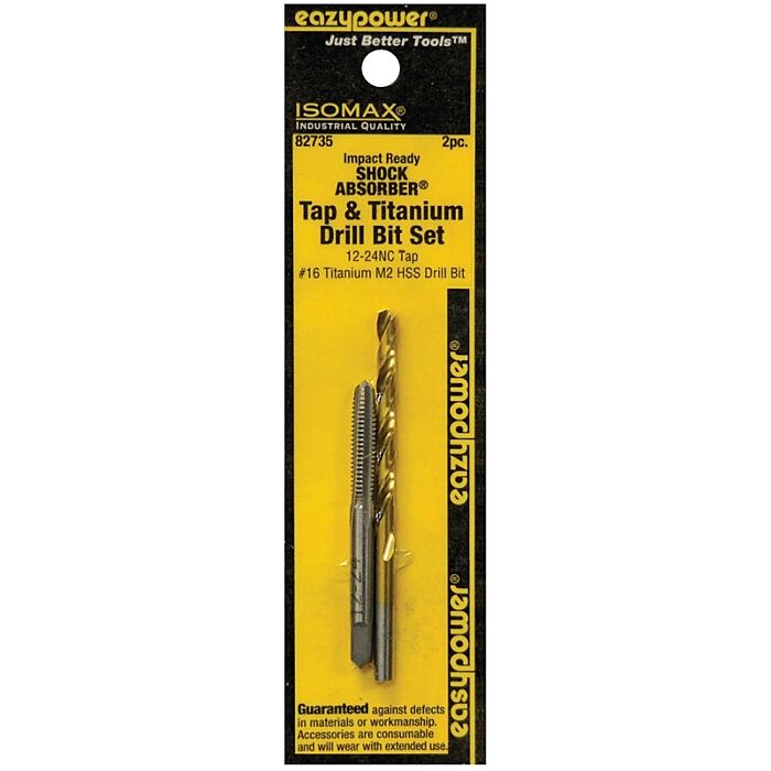 Eazypower 82735 Tap and Drill Set, 12-24 Thread, Titanium