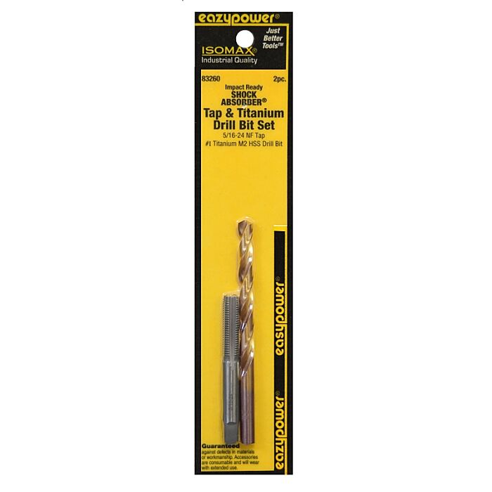 Eazypower 83260 Tap and Drill Set, 5/16-24 Thread, Titanium