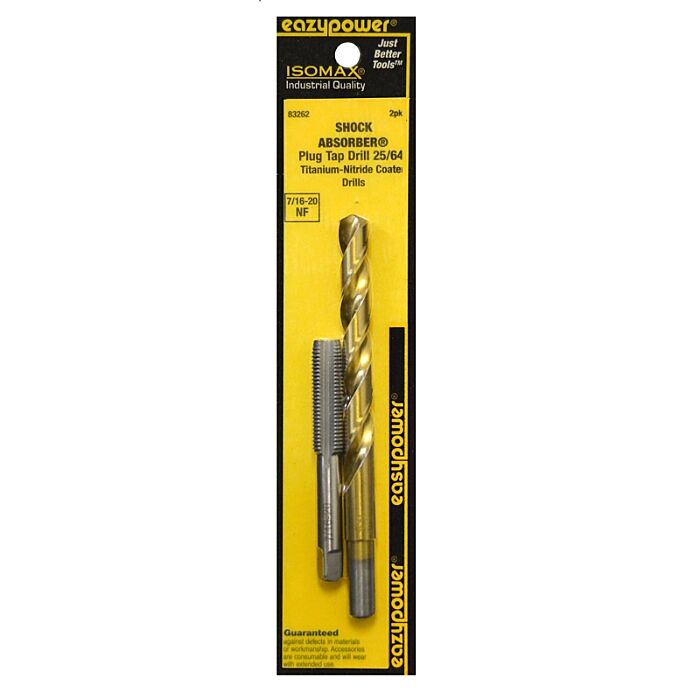Eazypower 83262 Tap and Drill Set, 7/16-20 Thread, Titanium