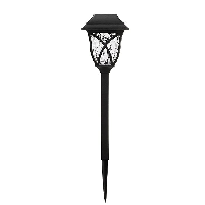 Boston Harbor Solar Square Top Stake Light w/ AA Battery (Black)