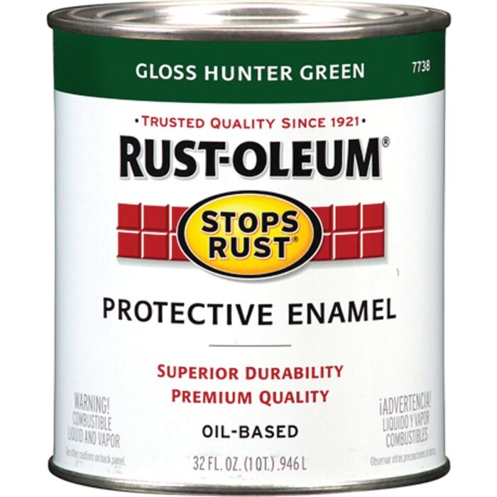 Rustoleum Stops Rust Protective Enamel Brush-On Paint (Gloss - Hunter Green) 1 qt