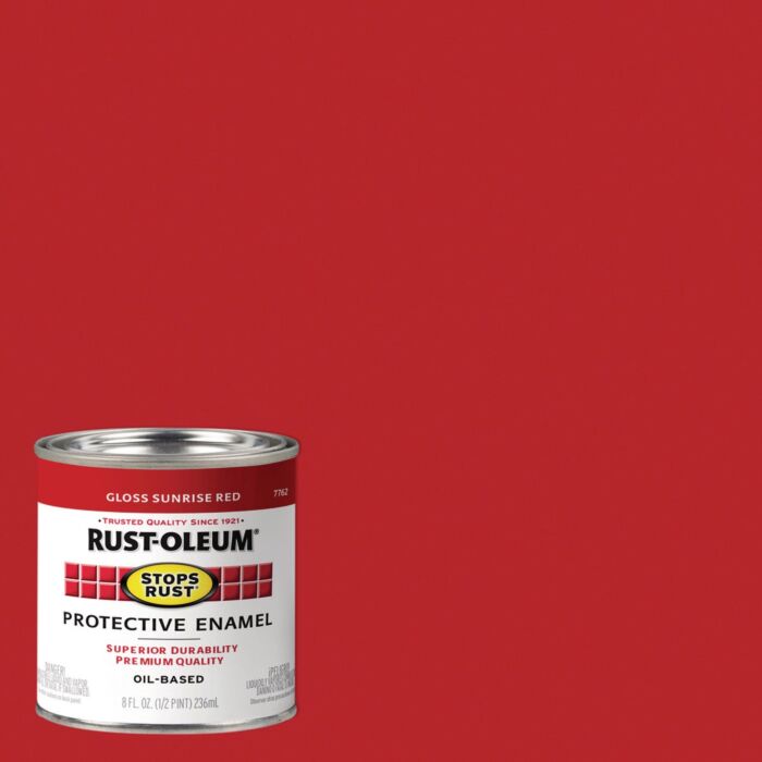 Rustoleum Stops Rust Protective Enamel Brush-On Paint (Gloss - Sunrise Red) 1/2 pt