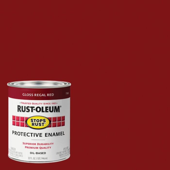 Rustoleum Stops Rust Protective Enamel Brush-On Paint (Gloss - Regal Red) 1 qt