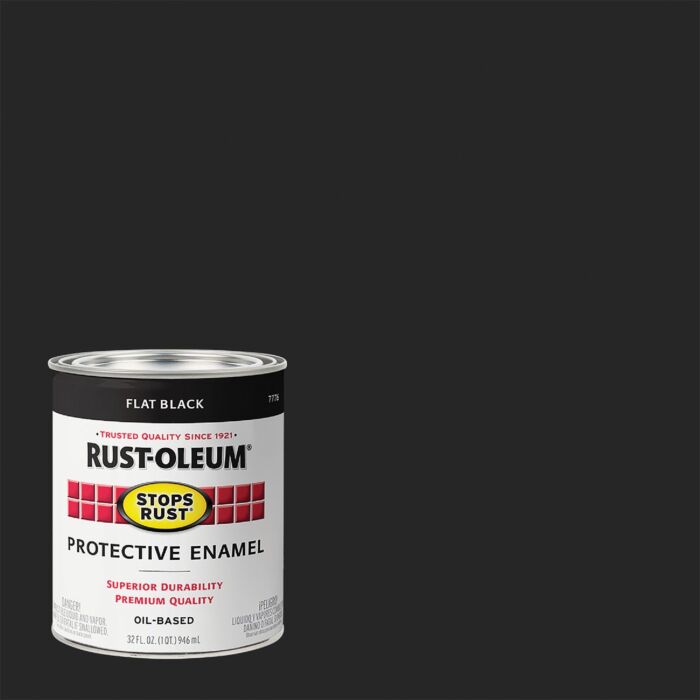 Rustoleum Stops Rust Protective Enamel Brush-On Paint (Flat - Black) 1 qt