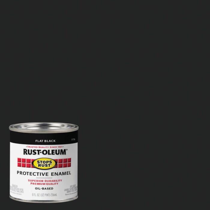 Rustoleum Stops Rust Protective Enamel Brush-On Paint (Flat - Black) 1/2 pt