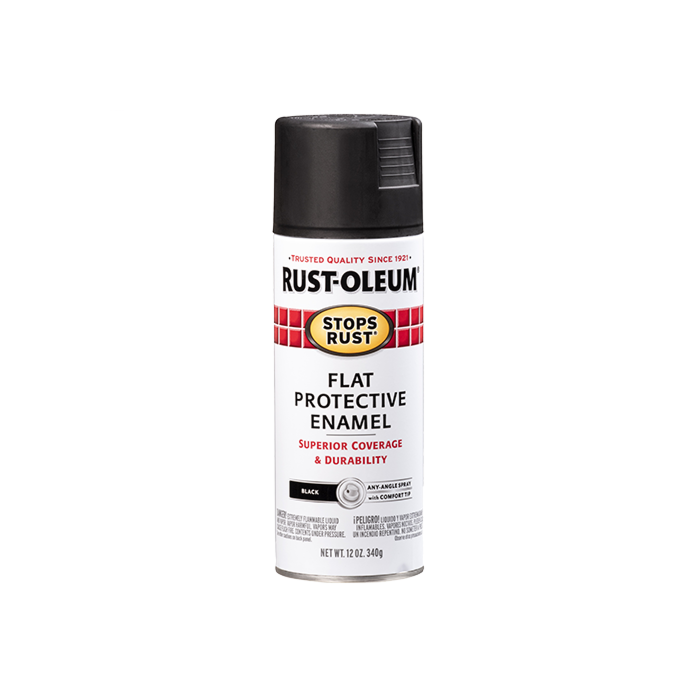 Rust-Oleum Stops Rust Protective Enamel Spray Paint (Flat - Black) 12 oz