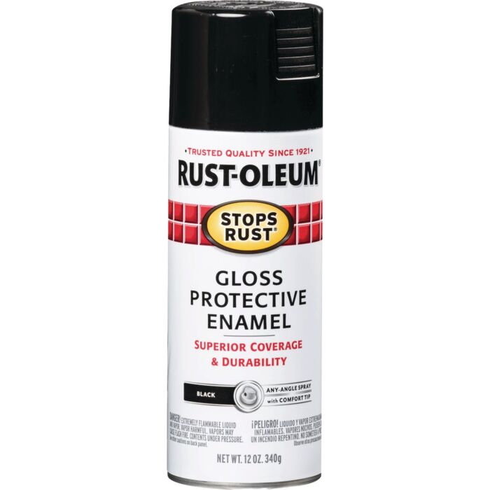 Rust-Oleum Stops Rust Protective Enamel Spray (Gloss - Black) 12 oz