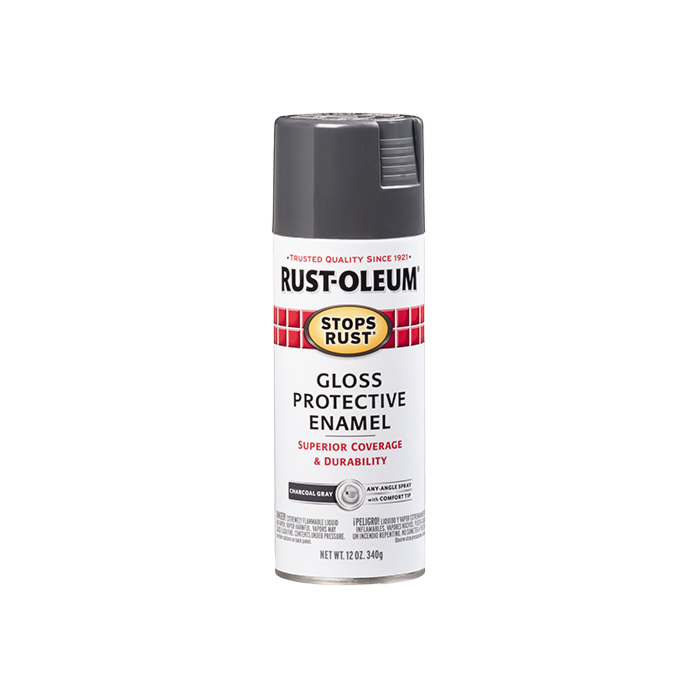 Rust-Oleum Stops Rust Protective Enamel Spray (Gloss - Charcoal Gray) 12 oz
