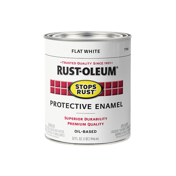 Rustoleum Stops Rust Protective Enamel Brush-On Paint (Flat - White) 1 qt