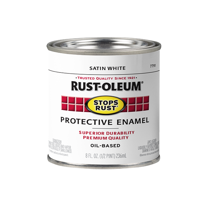 Rust-Oleum Stops Rust® - Protective Enamel Brush-On Paint - Half-Pint - Satin White