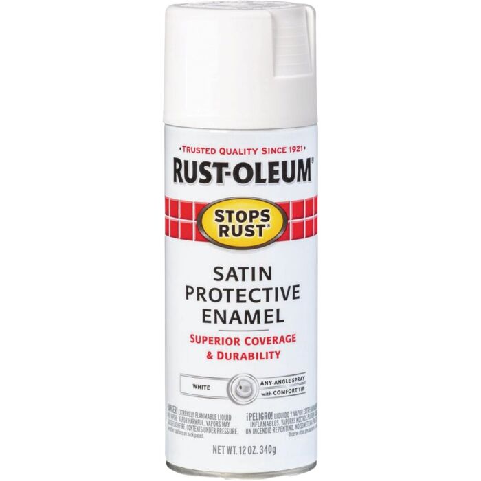 Rust-Oleum Stops Rust Protective Enamel Spray (Satin - White) 12 oz