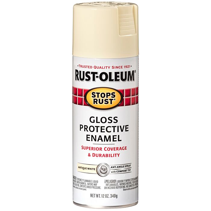 Rust-Oleum Stops Rust® Gloss Protective Enamel Spray Paint (Antique White) 12 oz
