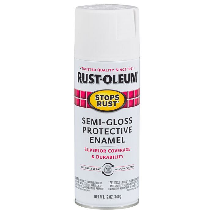 Rust-Oleum Stops Rust Protective Enamel Spray (Semi-Gloss - White) 12 oz