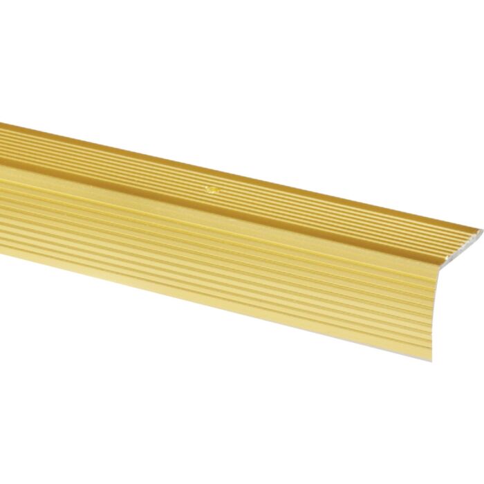 M-D Building Products 1-1/8 In. X 1-1/8 In. X 72 In. Satin Brass Aluminum Stair Edging w/ Screw Nails