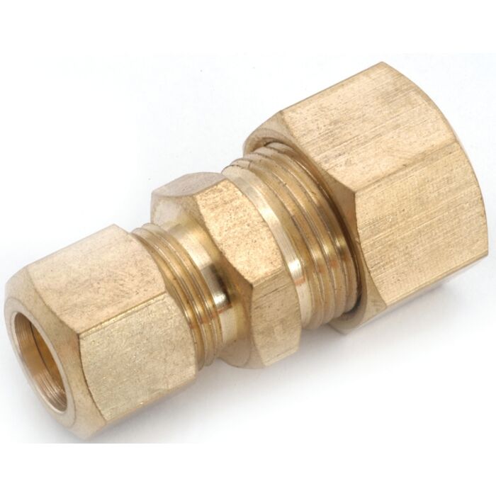 Anderson Metals 750082-1008 Reducing Pipe Union, 1/2 x 5/8 in, Compression, Brass, 200 psi Pressure