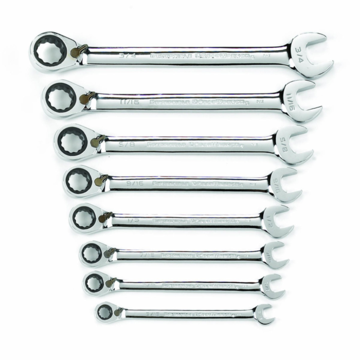 GEARWRENCH 8Pc. Reversible Ratcheting Wrench Set SAE