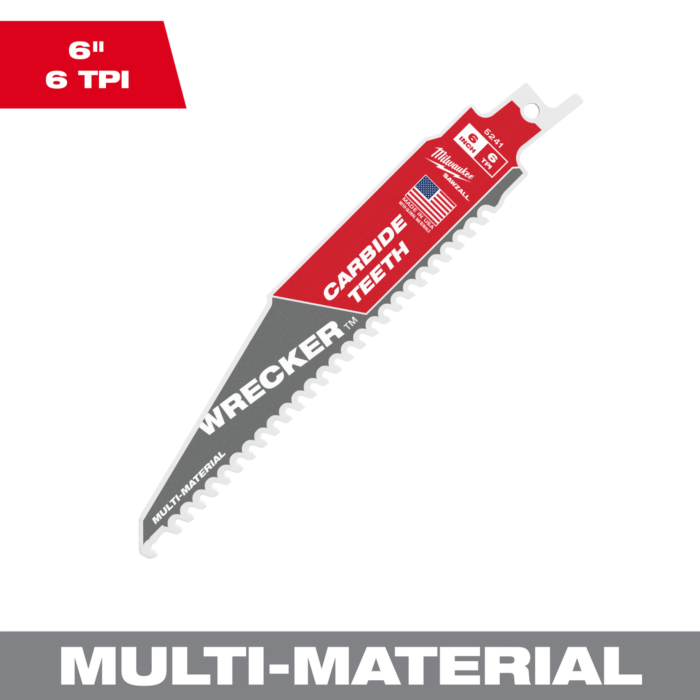 Milwaukee 6" 6 TPI WRECKER™ with Carbide Teeth SAWZALL® Blade for Multi-Material (1 PK)
