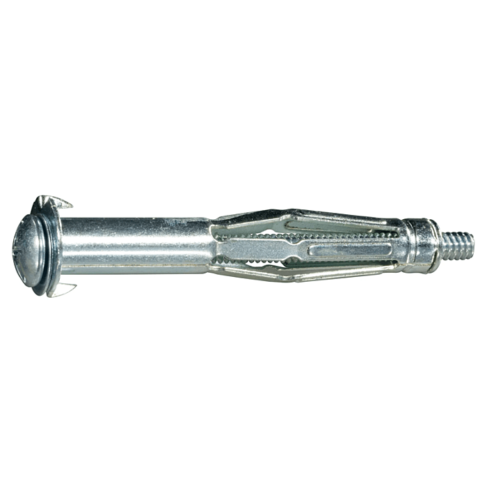 1/4"-20 Zinc Plated Steel Coarse Thread Short Pan Head Hollow Wall Anchors