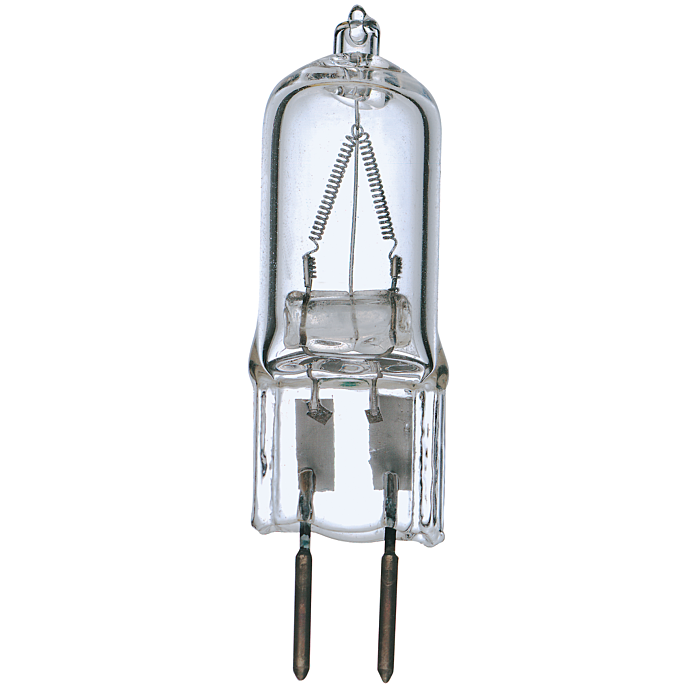 Satco 35 Watt - Halogen - T4 - Clear - 2000 Average rated hours - 380 Lumens - Bi Pin GY6.35 base - 120 Volt - Carded