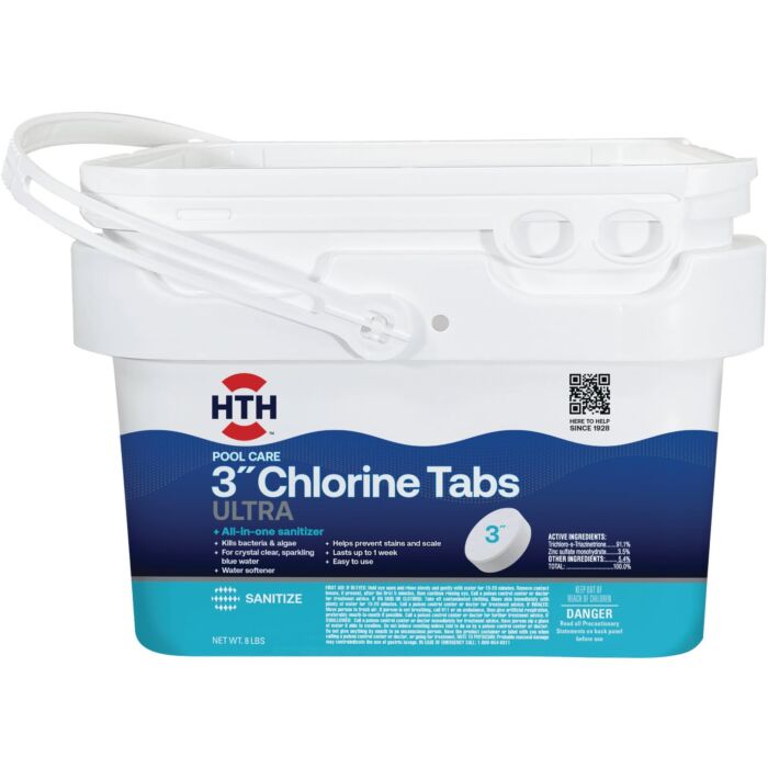 HTH Pool Care Chlorine Tabs Ultra - 8 lb