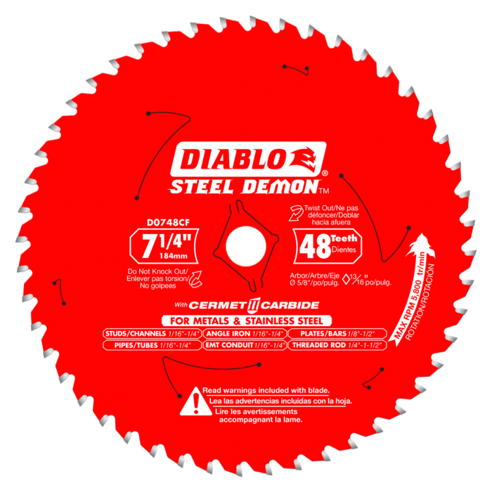 7-1/4 in. x 48 Tooth Steel Demon Cermet II Saw Blade for Metals and Stainless Steel