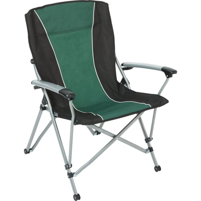 Outdoor Expressions Sling Flat Arm Folding Chair (Black/Green)