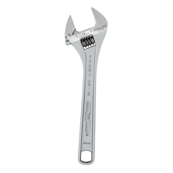 Channellock 10" Adj Wrench, Wide, Chrome